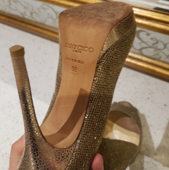100% Authentic Jimmy Choo Crown Champagne Glitter - Picture 10 of 11